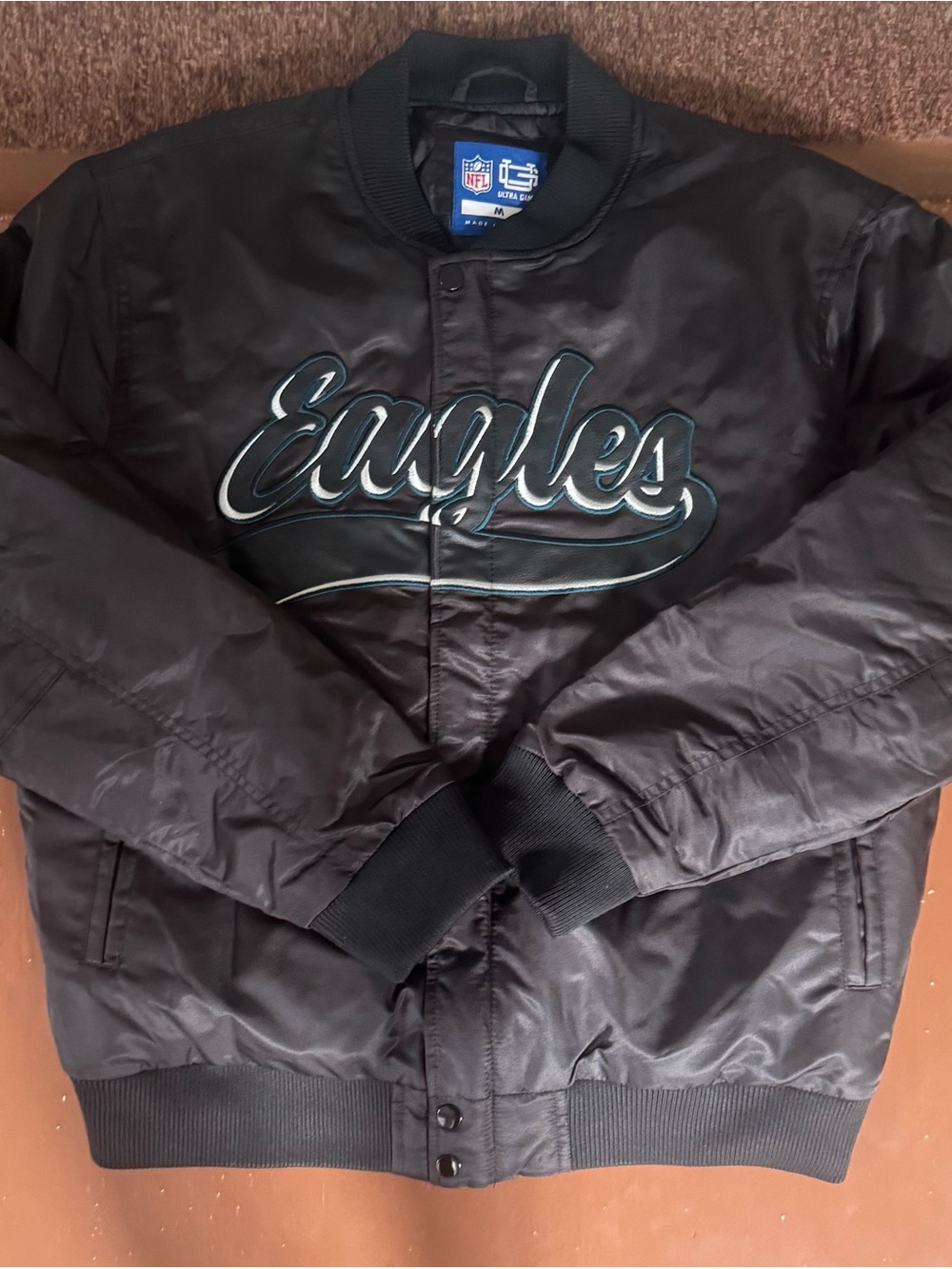 NFL Philadelphia Eagles Black Bomber Jacket - NWOT - Men’s Medium